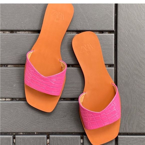 Zara | Animal Print Flat Sandals NWT - Picture 4 of 9